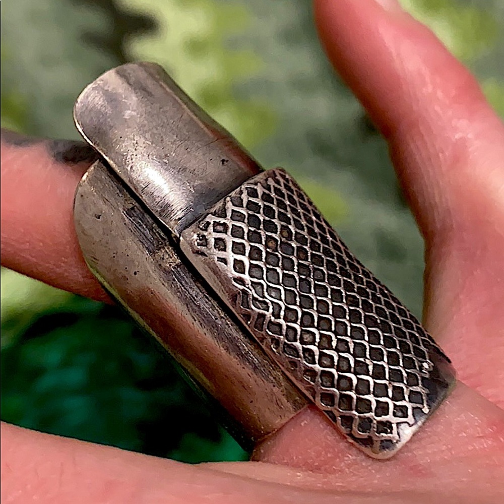 Huge Brutalist Solid Sterling Silver Statement Ri… - image 1